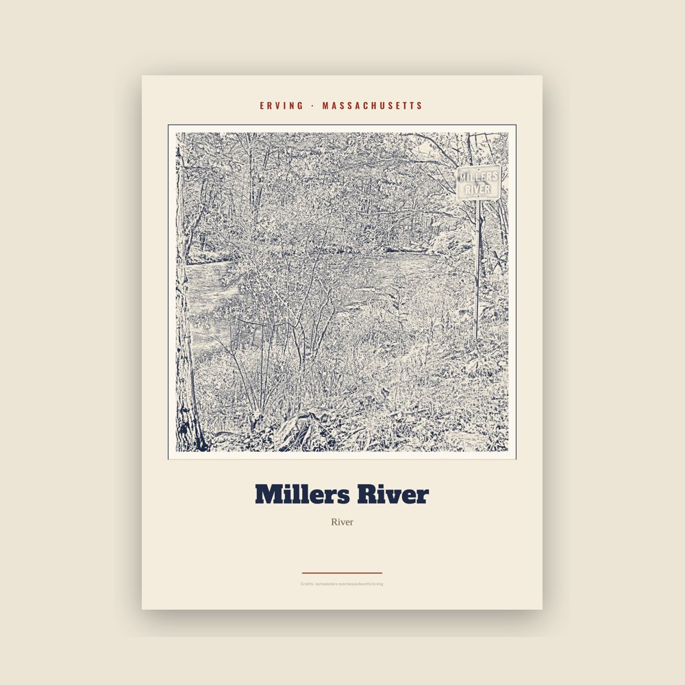 Erving Millers River Landmark Print