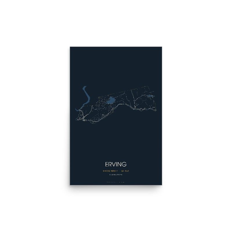 Erving Street Map Poster · Midnight
