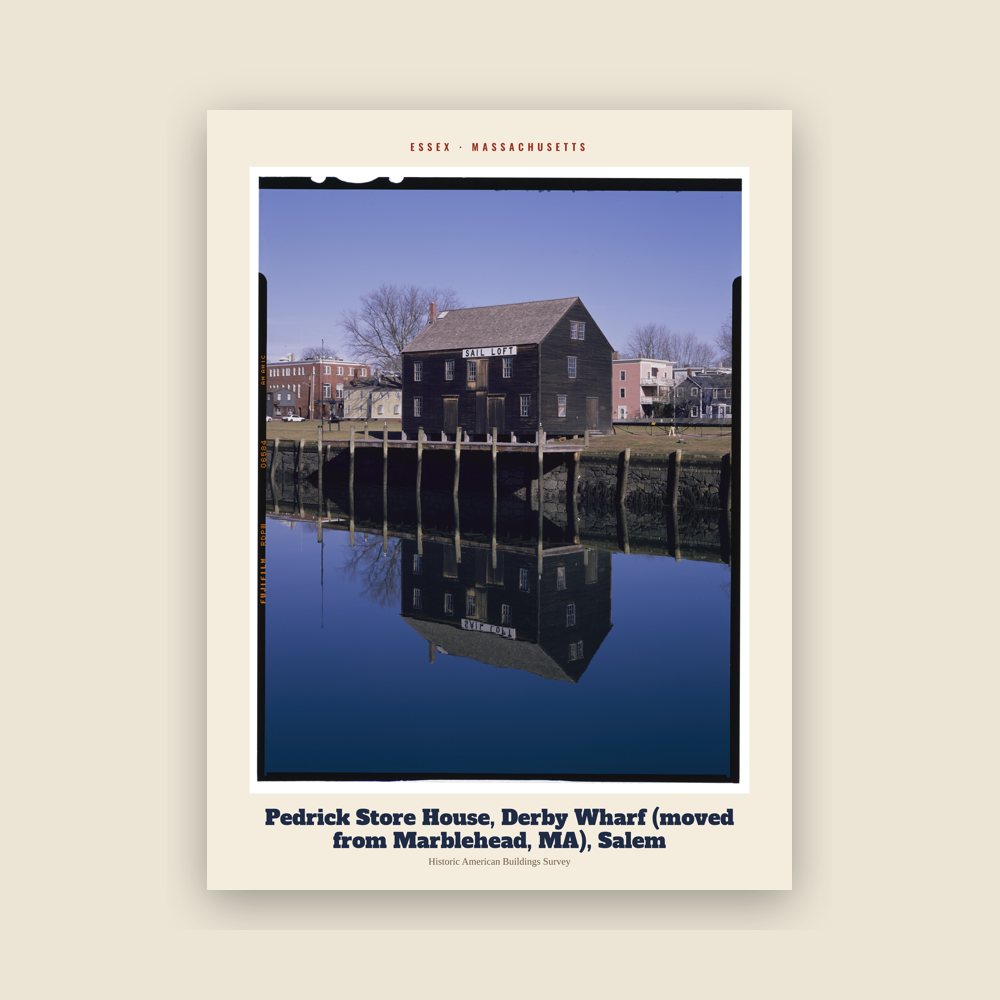 Essex Pedrick Store House, Derby Wharf (moved from Marblehead, MA), Salem Archive Print