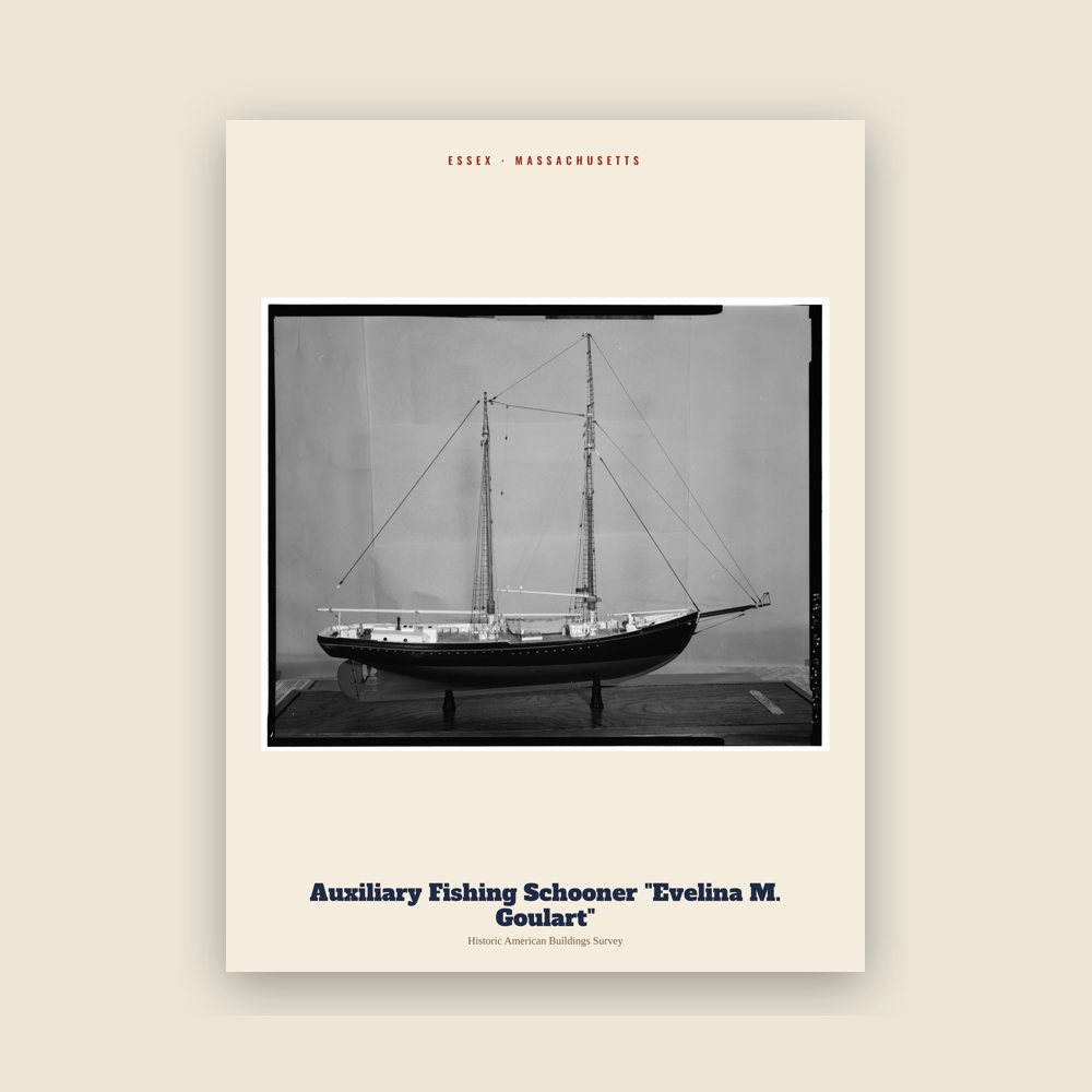 Essex Auxiliary Fishing Schooner "Evelina M. Goulart" Archive Print