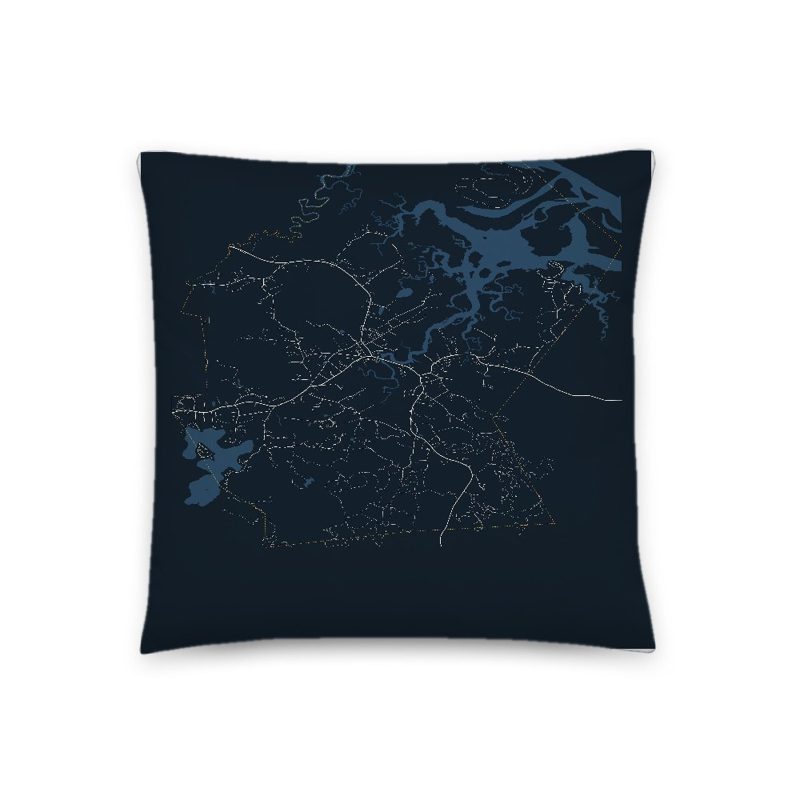 Essex Map Throw Pillow