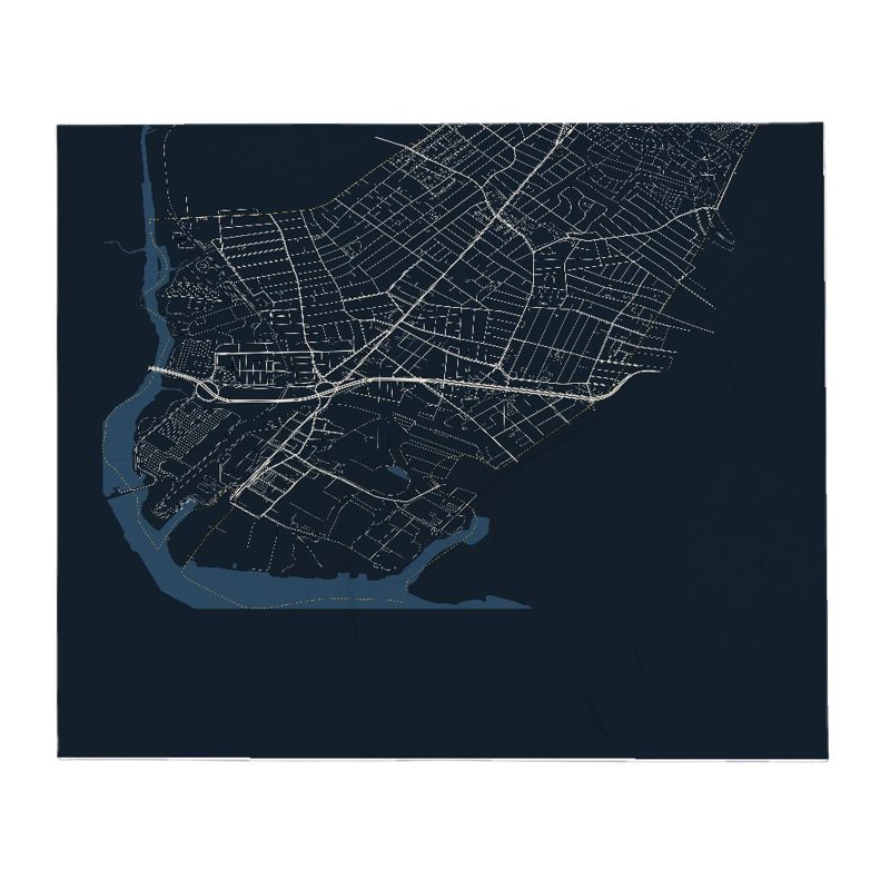 Everett Street Map Throw Blanket