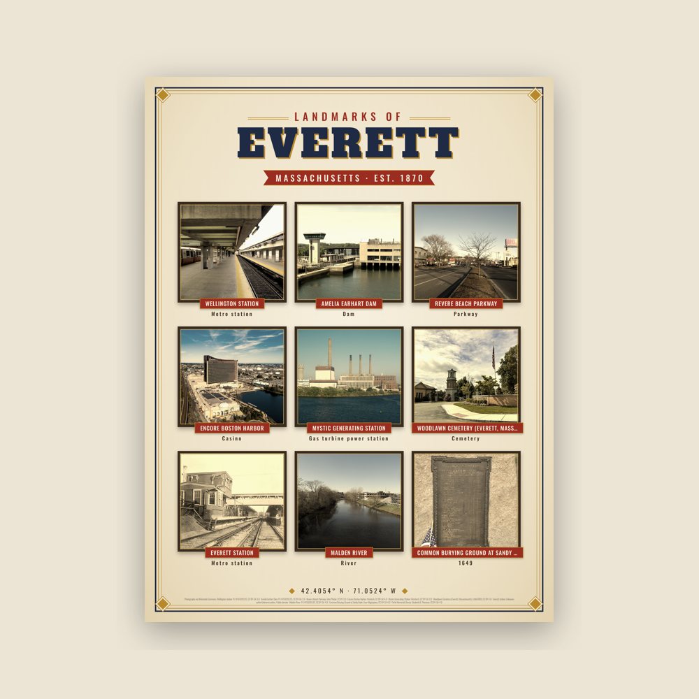 Everett Landmarks Photo Poster