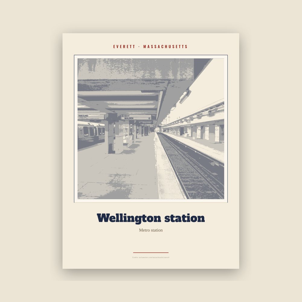 Everett Wellington station Landmark Print