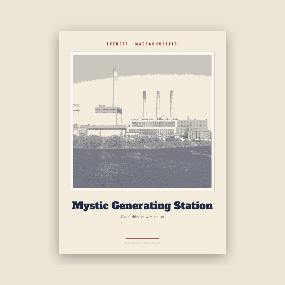 Everett Mystic Generating Station Landmark Print
