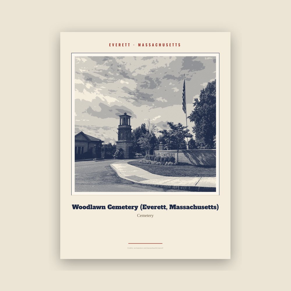 Everett Woodlawn Cemetery (Everett, Massachusetts) Landmark Print