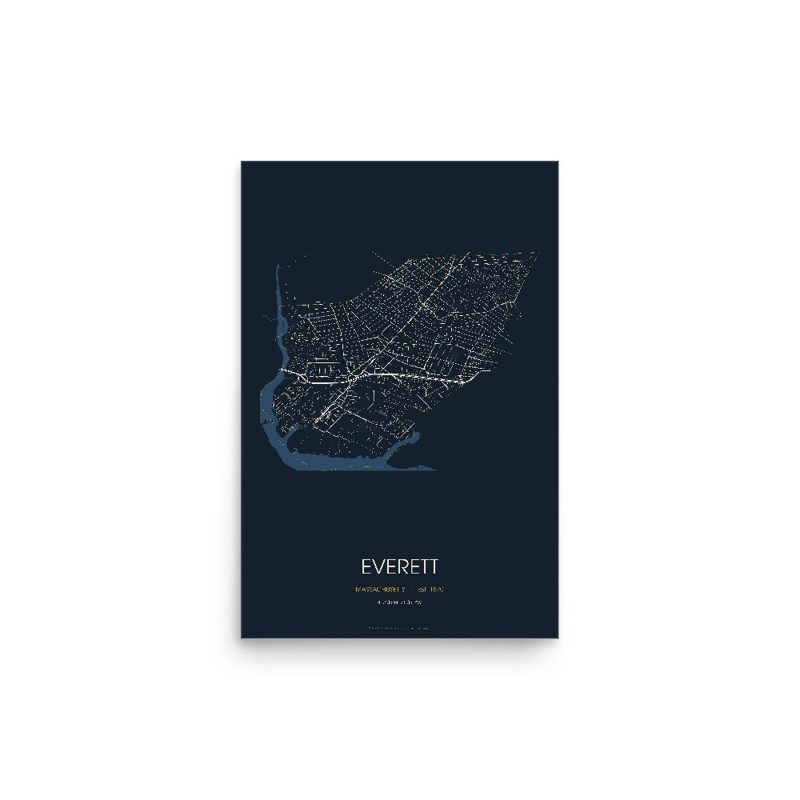 Everett Street Map Poster · Midnight