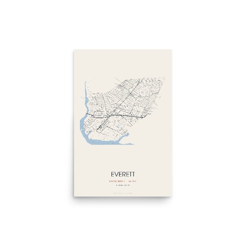 Everett Street Map Poster · Linen