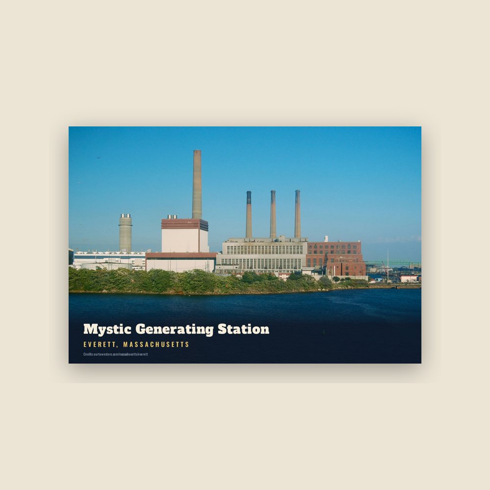 Everett Mystic Generating Station Postcard