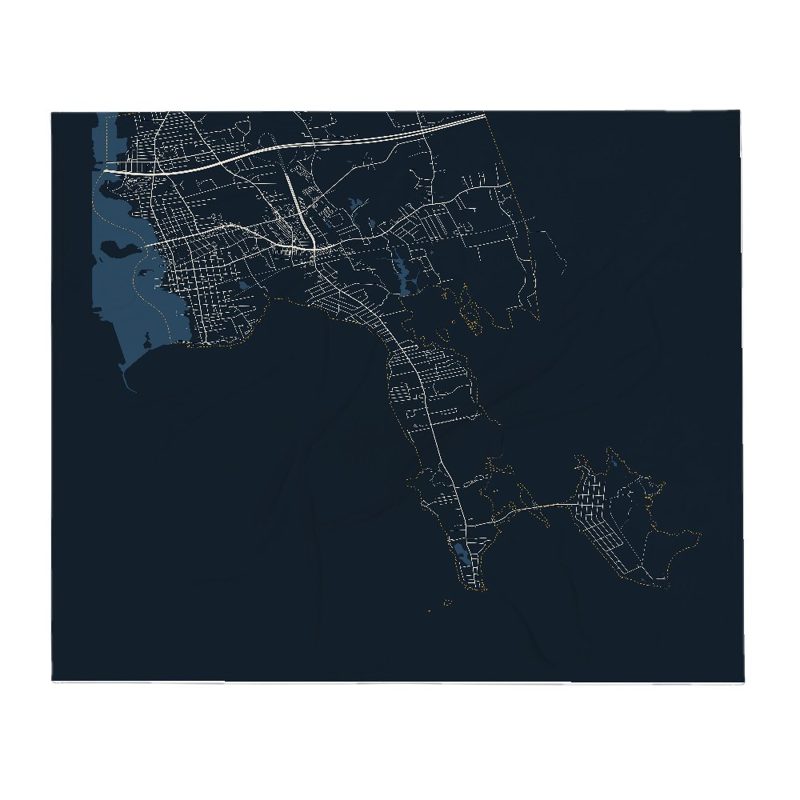 Fairhaven Street Map Throw Blanket