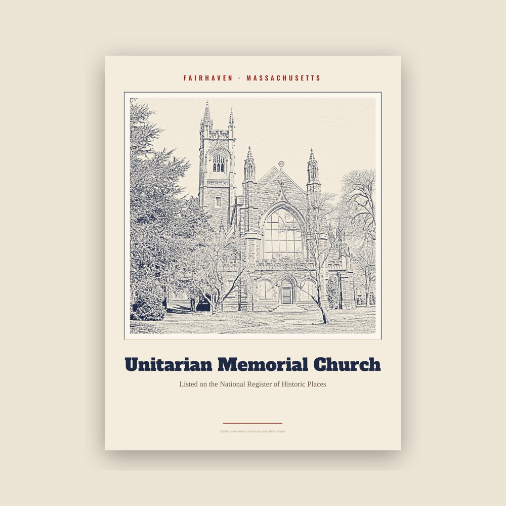 Fairhaven Unitarian Memorial Church Landmark Print