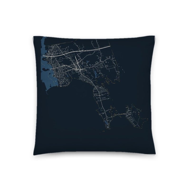 Fairhaven Map Throw Pillow