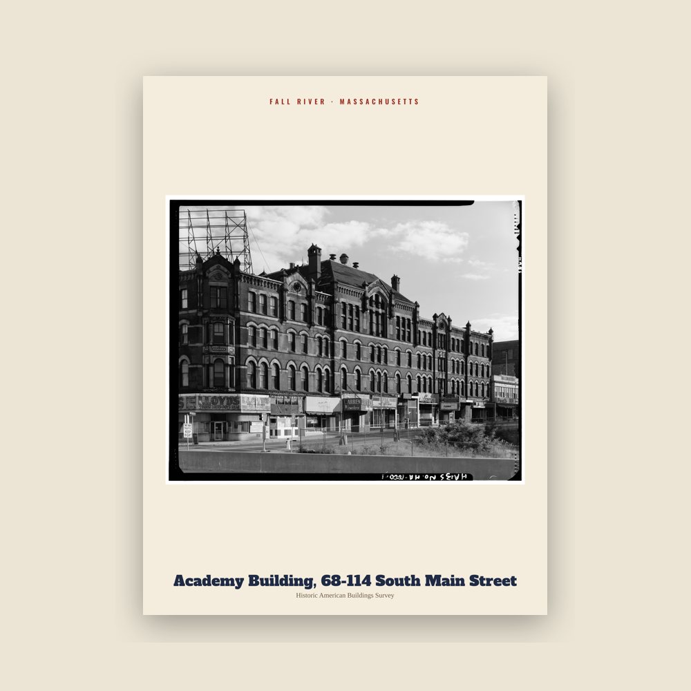 Fall River Academy Building, 68-114 South Main Street Archive Print