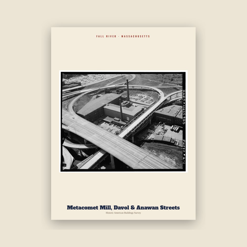 Fall River Metacomet Mill, Davol & Anawan Streets Archive Print
