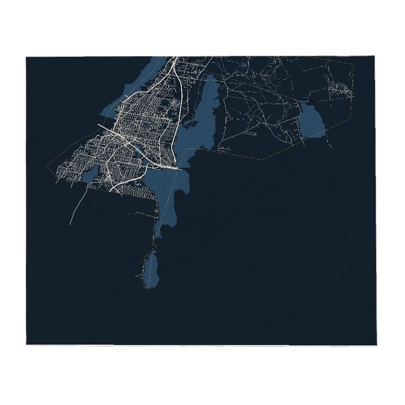Fall River Street Map Throw Blanket