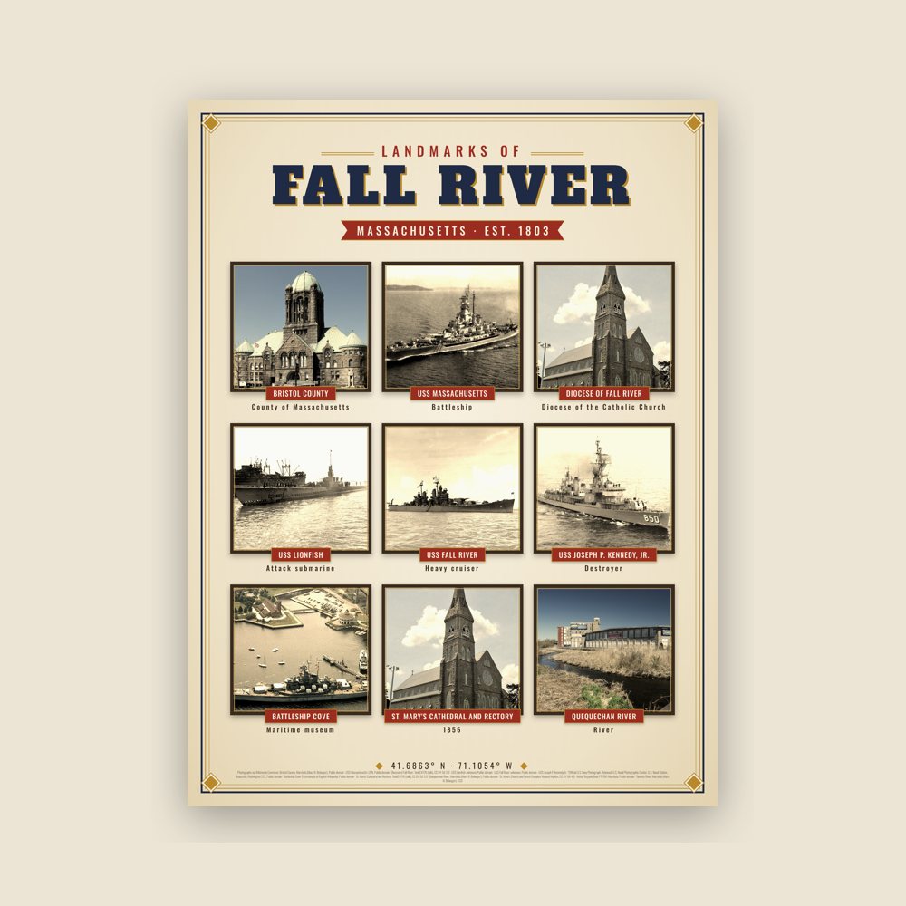 Fall River Landmarks Photo Poster