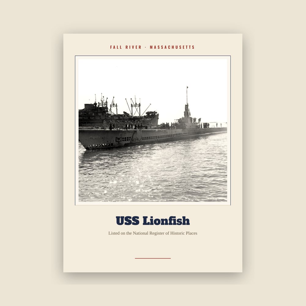 Fall River USS Lionfish Landmark Print