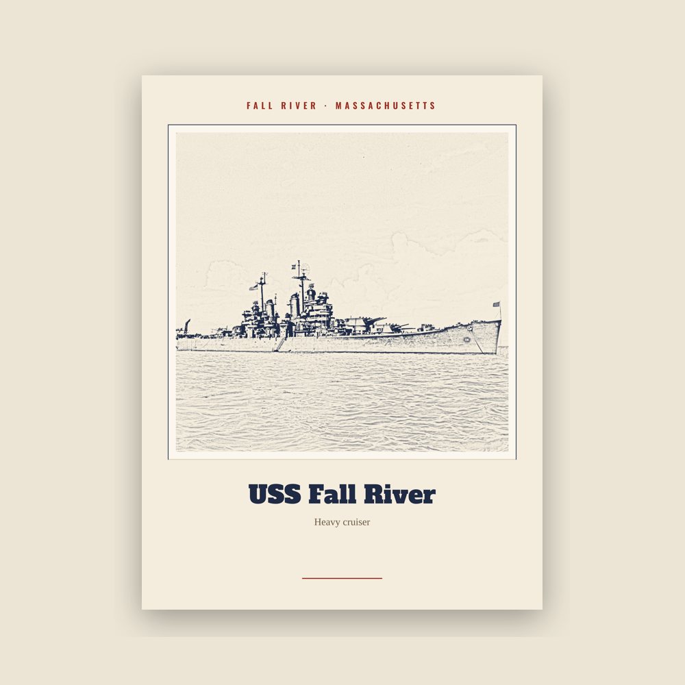 Fall River USS Fall River Landmark Print