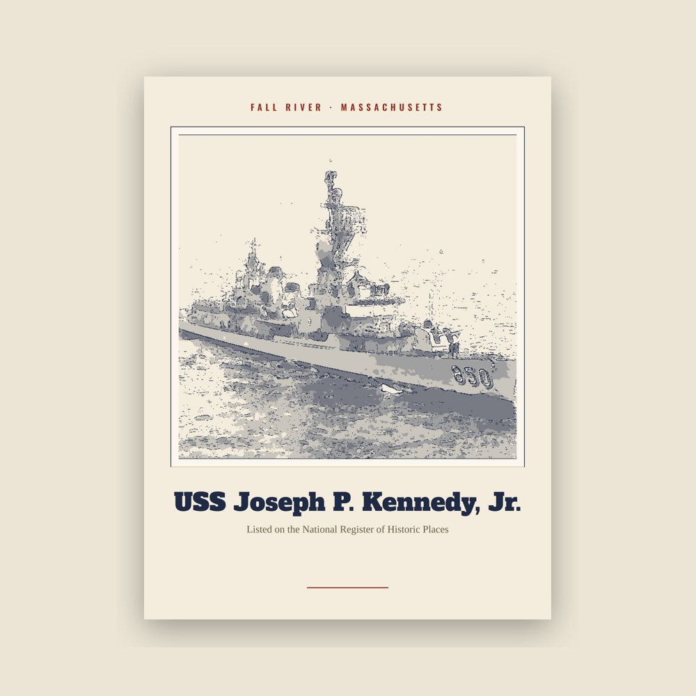 Fall River USS Joseph P. Kennedy, Jr. Landmark Print