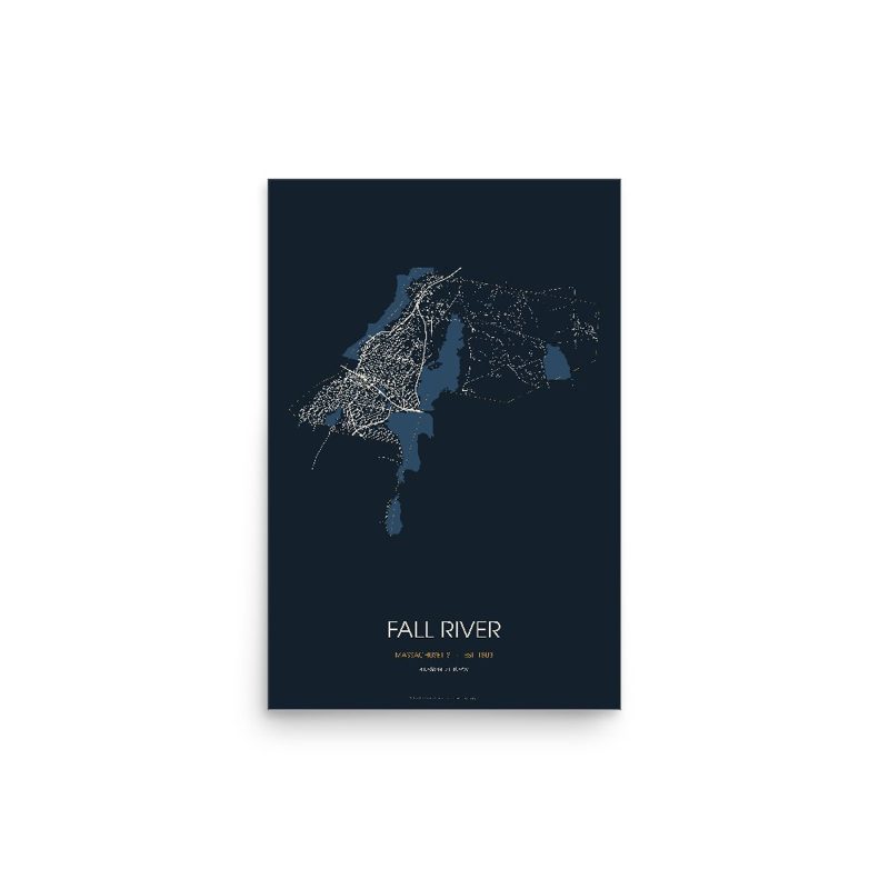 Fall River Street Map Poster · Midnight
