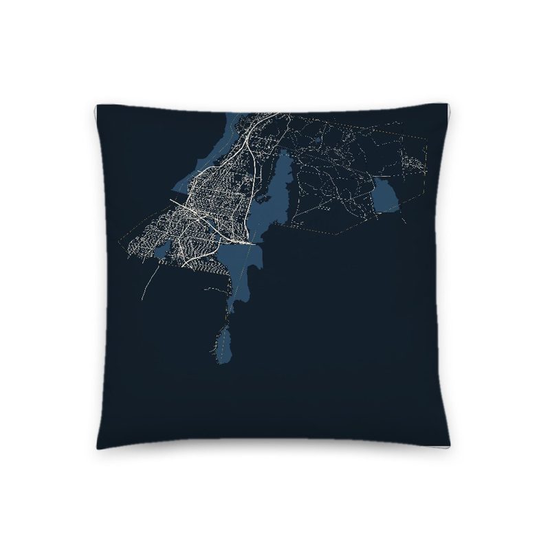 Fall River Map Throw Pillow