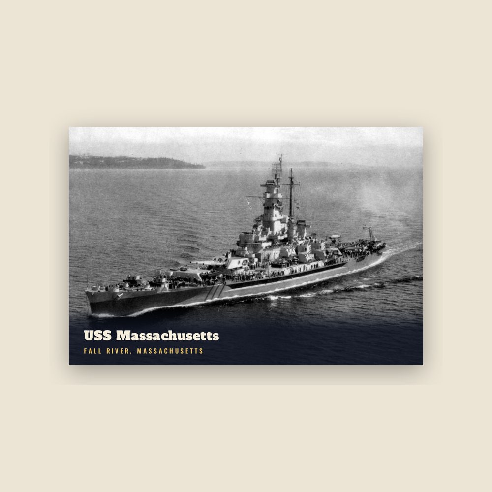 Fall River USS Massachusetts Postcard