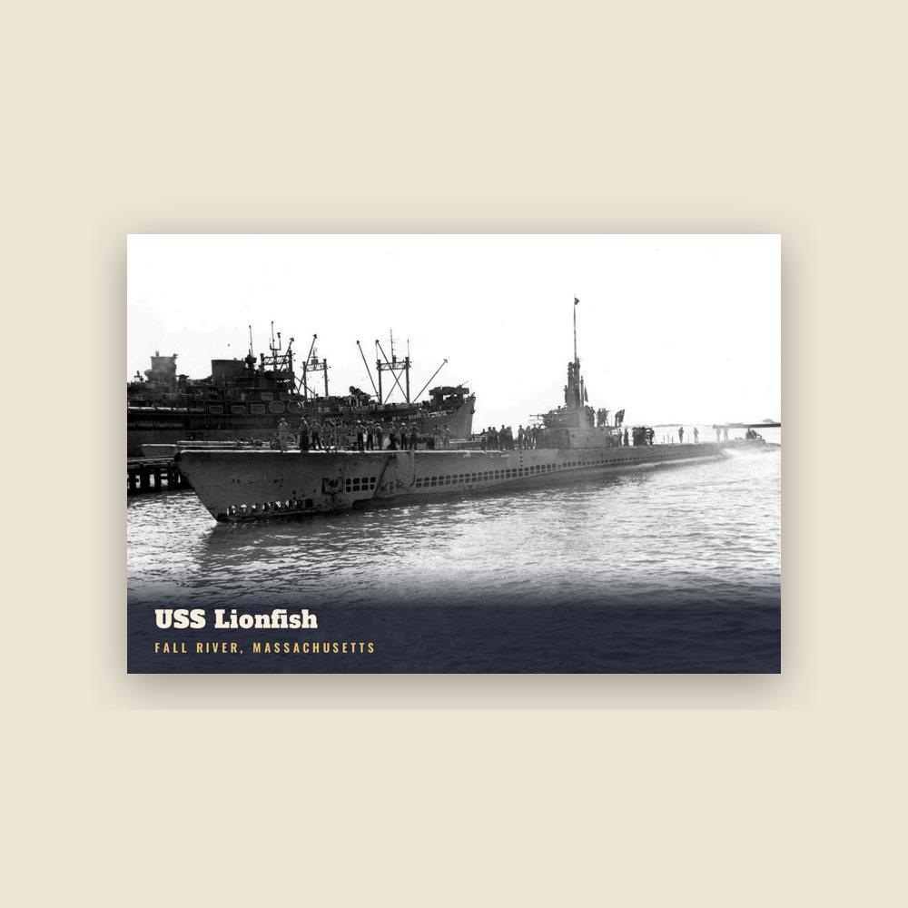 Fall River USS Lionfish Postcard