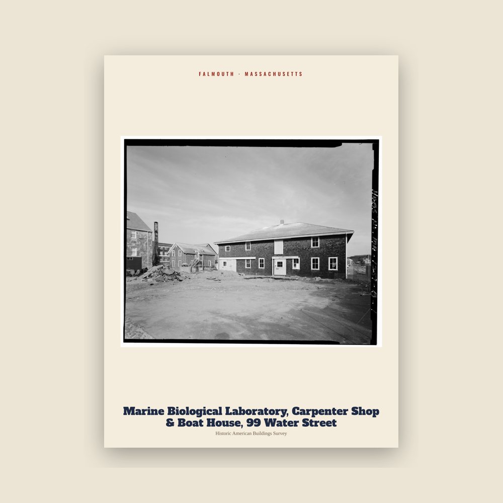 Falmouth Marine Biological Laboratory, Carpenter Shop & Boat House, 99 Water Street Archive Print