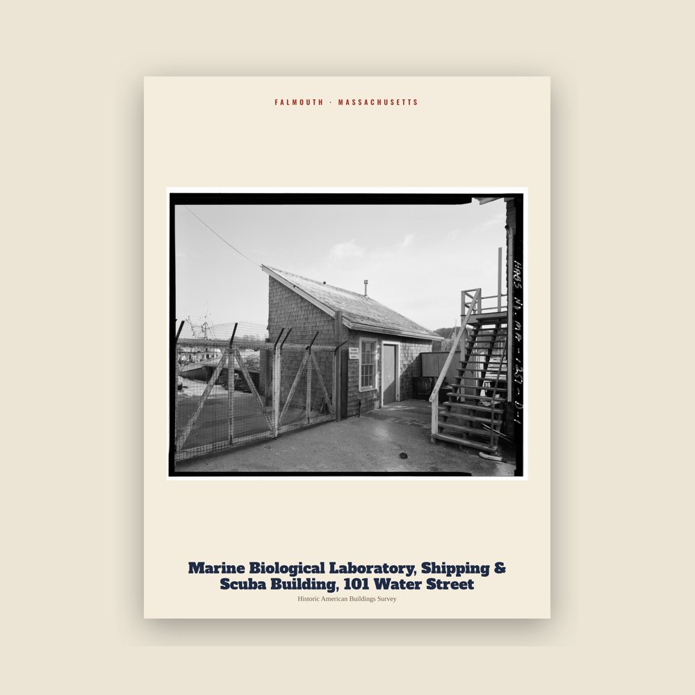 Falmouth Marine Biological Laboratory, Shipping & Scuba Building, 101 Water Street Archive Print