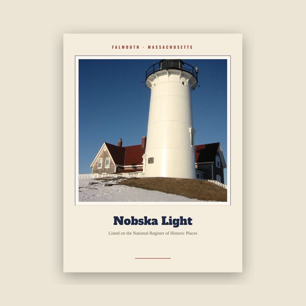 Falmouth Nobska Light Landmark Print