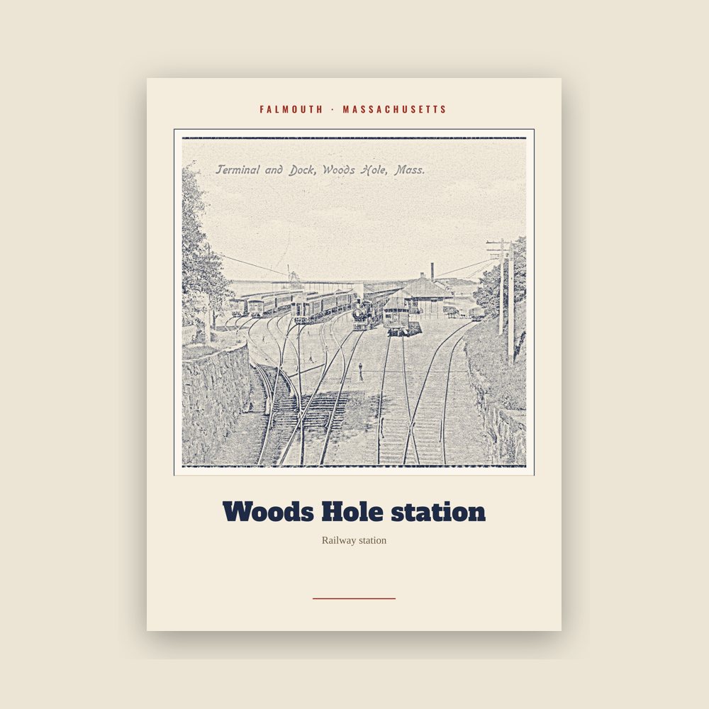 Falmouth Woods Hole station Landmark Print