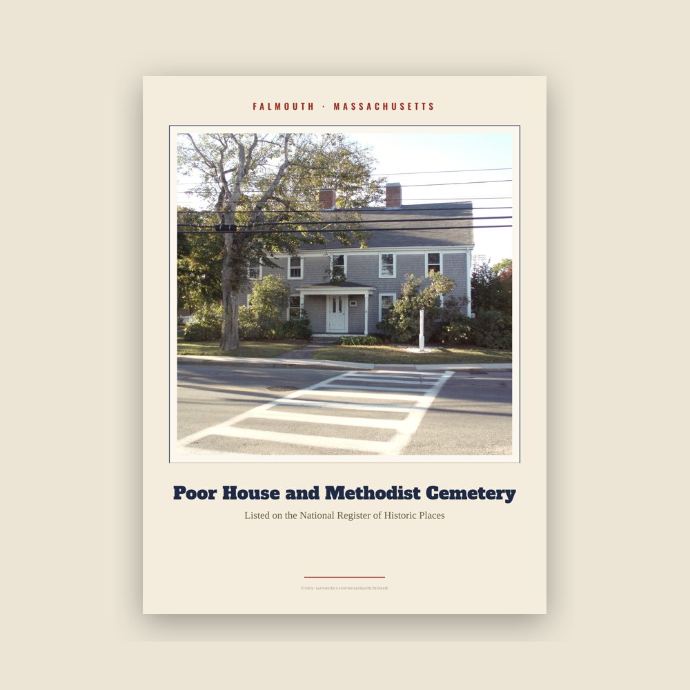 Falmouth Poor House and Methodist Cemetery Landmark Print