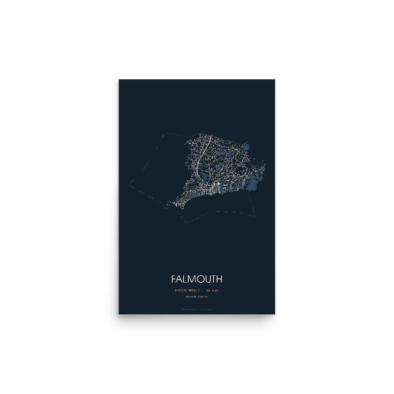 Falmouth Street Map Poster · Midnight