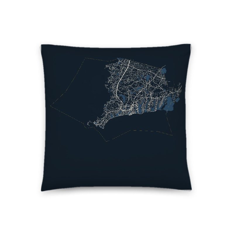 Falmouth Map Throw Pillow