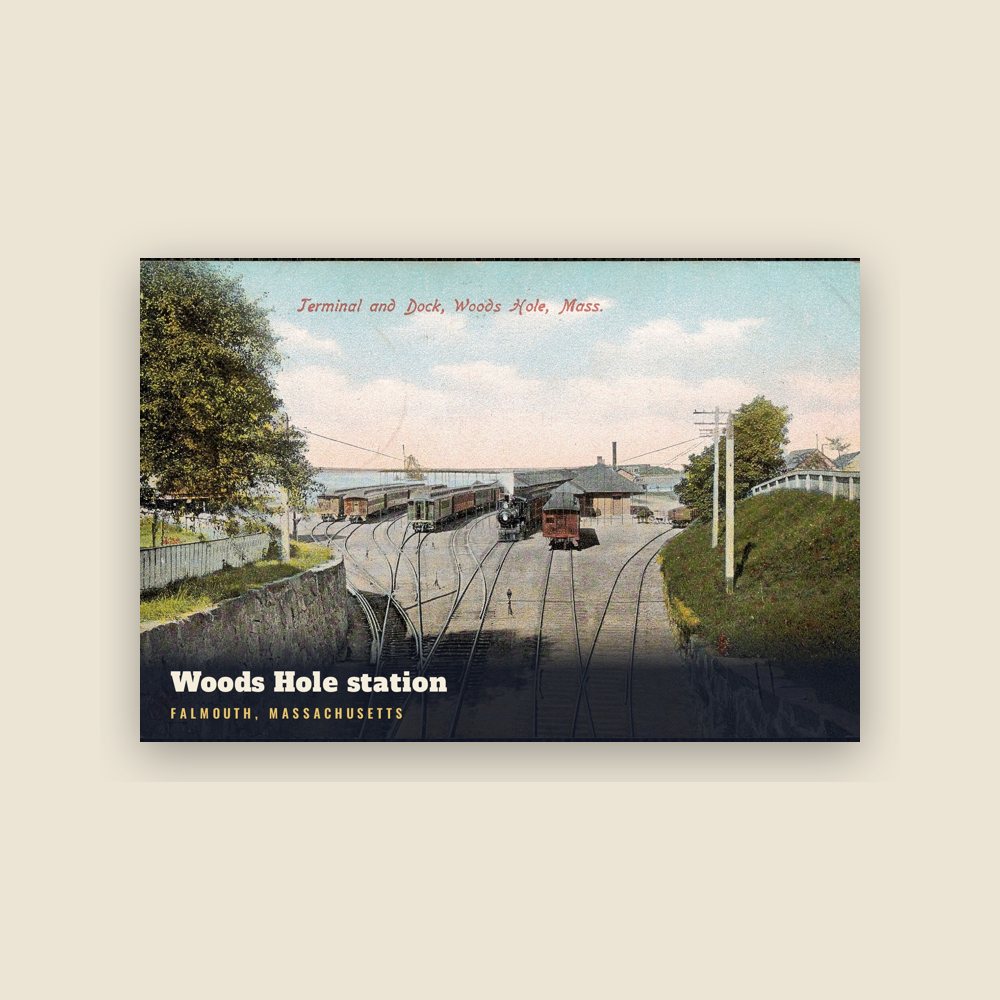 Falmouth Woods Hole station Postcard