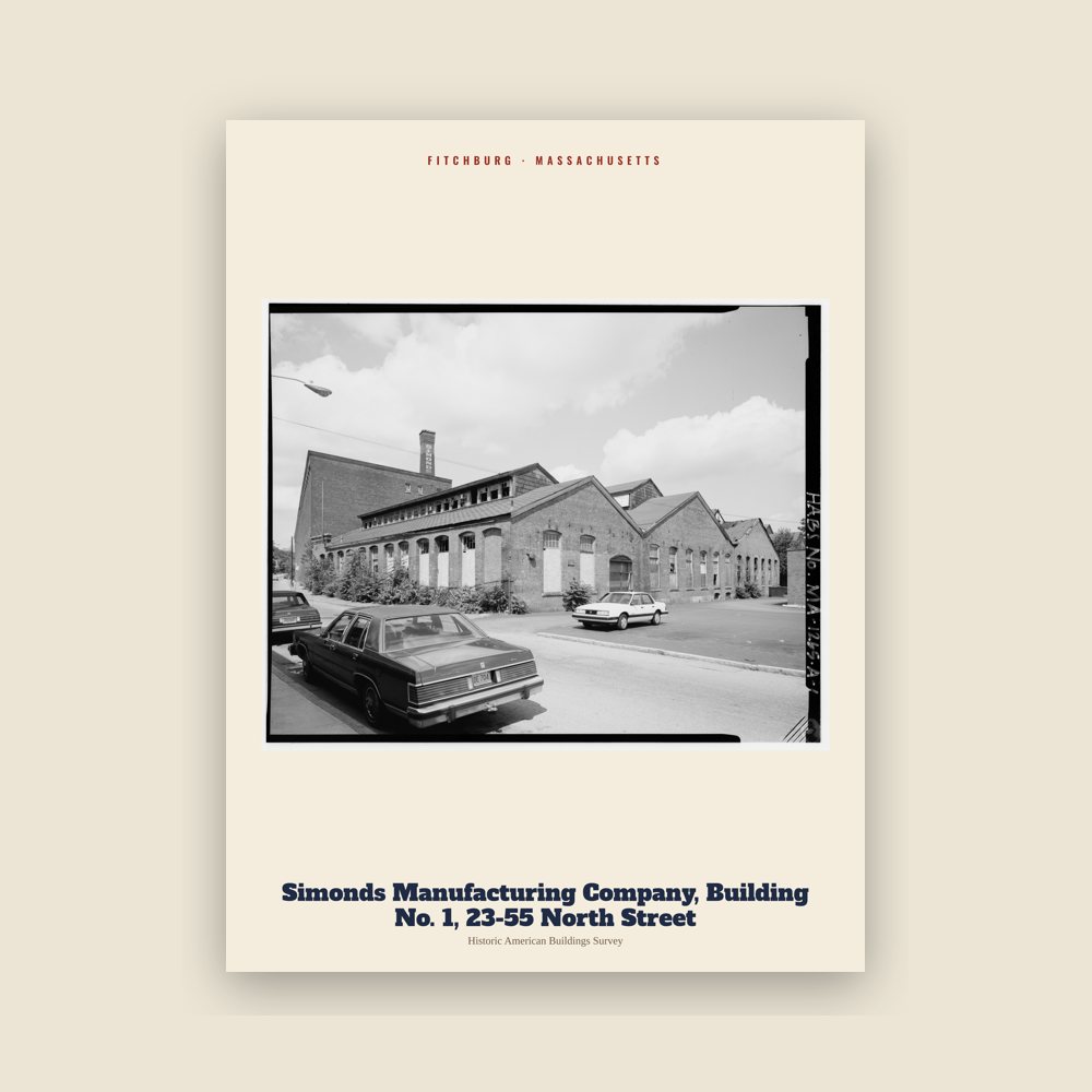 Fitchburg Simonds Manufacturing Company, Building No. 1, 23-55 North Street Archive Print