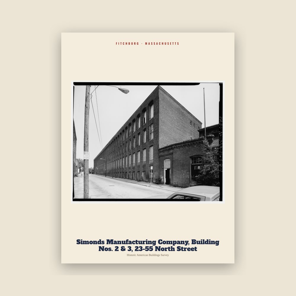 Fitchburg Simonds Manufacturing Company, Building Nos. 2 & 3, 23-55 North Street Archive Print