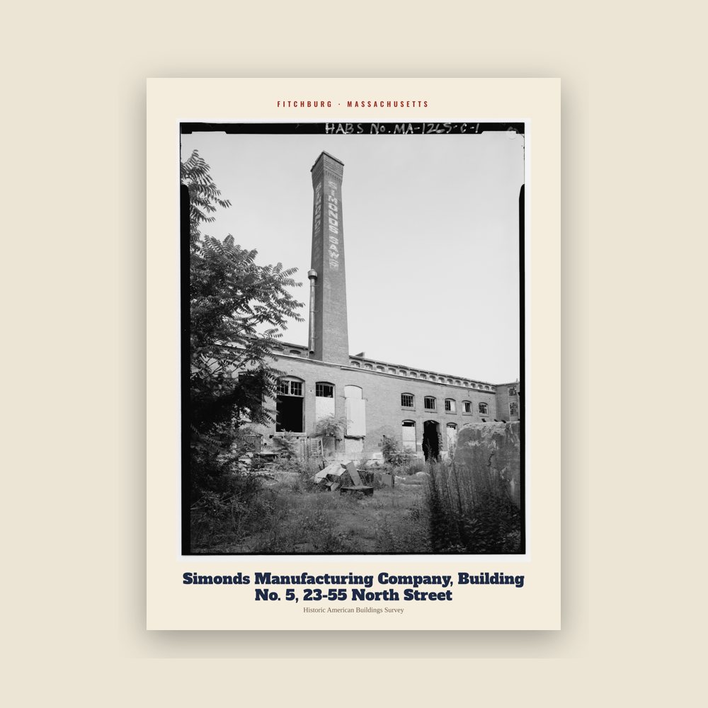 Fitchburg Simonds Manufacturing Company, Building No. 5, 23-55 North Street Archive Print