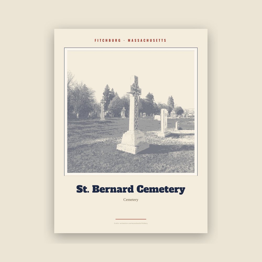 Fitchburg St. Bernard Cemetery Landmark Print