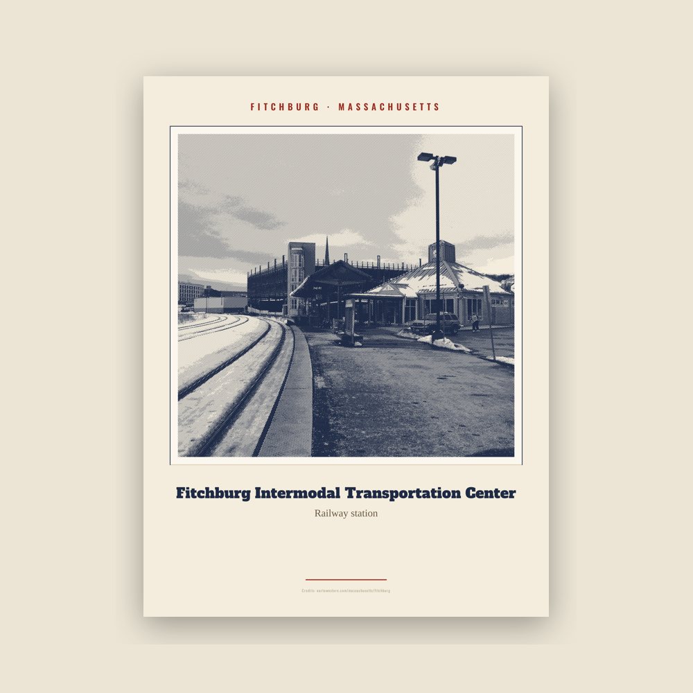 Fitchburg Fitchburg Intermodal Transportation Center Landmark Print
