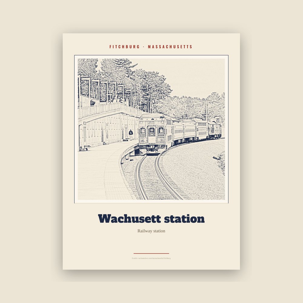 Fitchburg Wachusett station Landmark Print