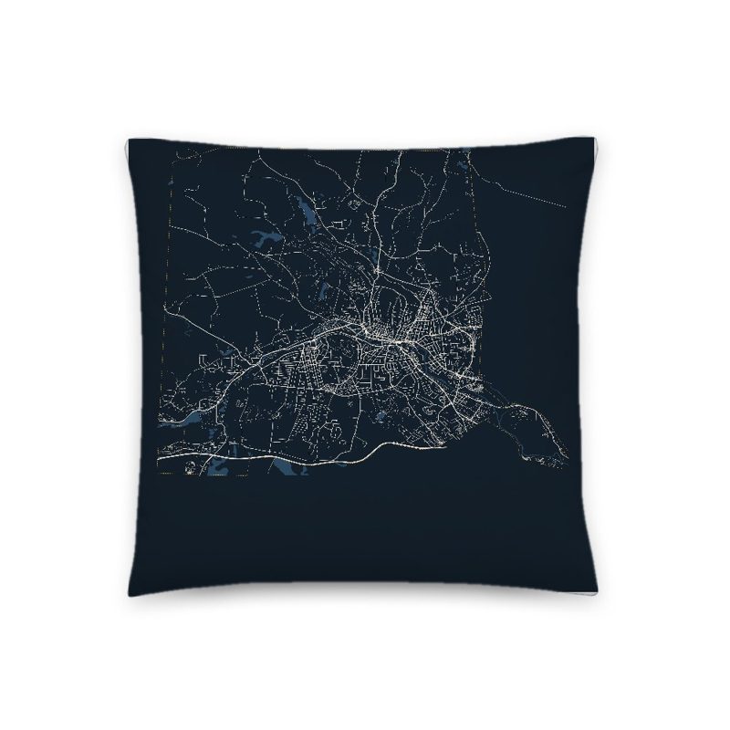 Fitchburg Map Throw Pillow