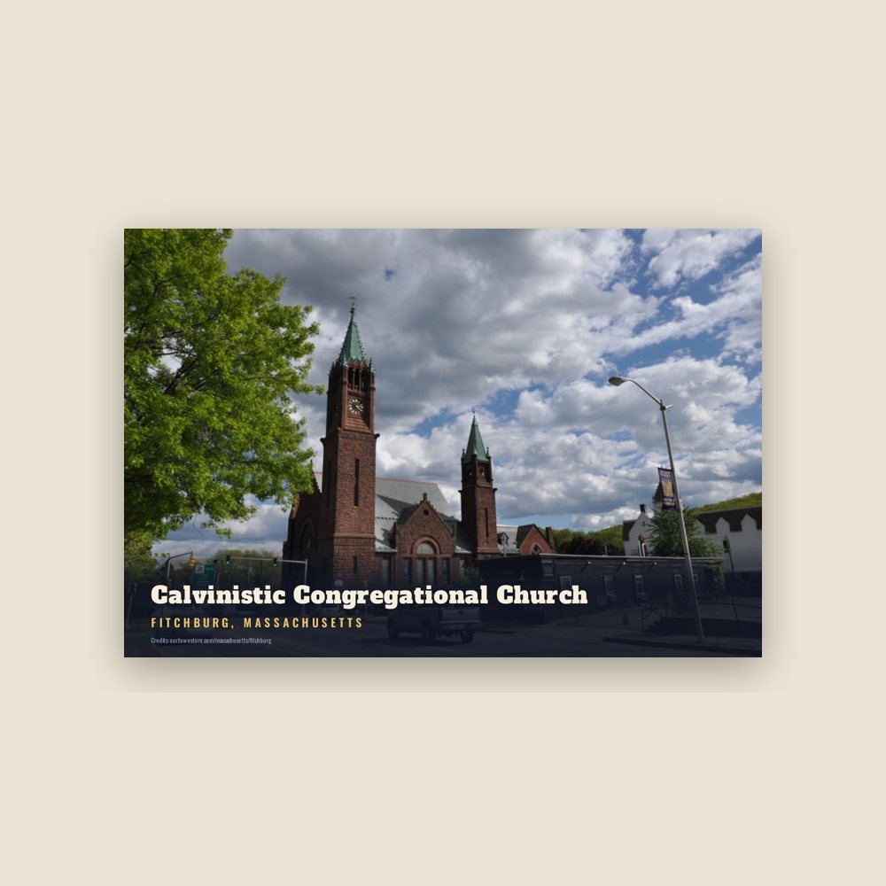 Fitchburg Calvinistic Congregational Church Postcard