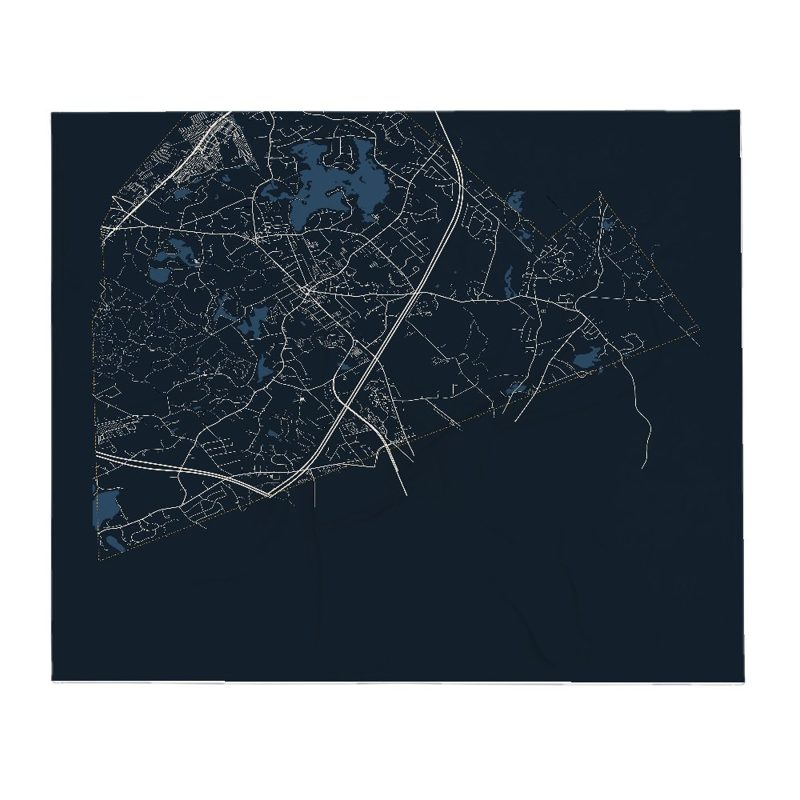 Foxborough Street Map Throw Blanket