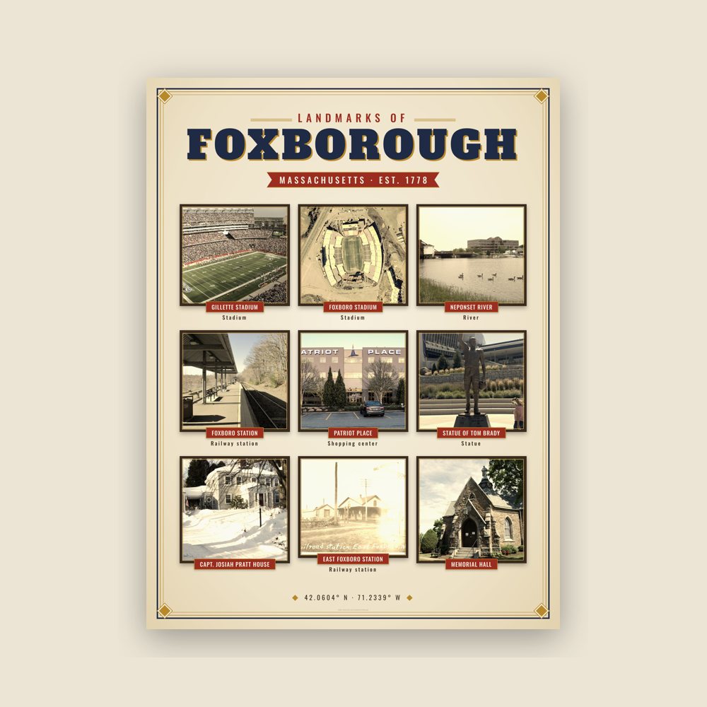 Foxborough Landmarks Photo Poster