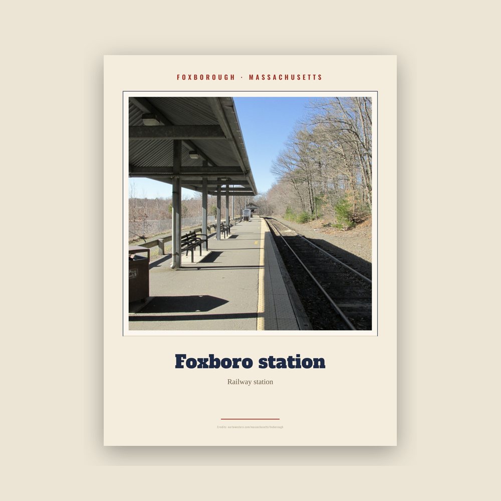 Foxborough Foxboro station Landmark Print