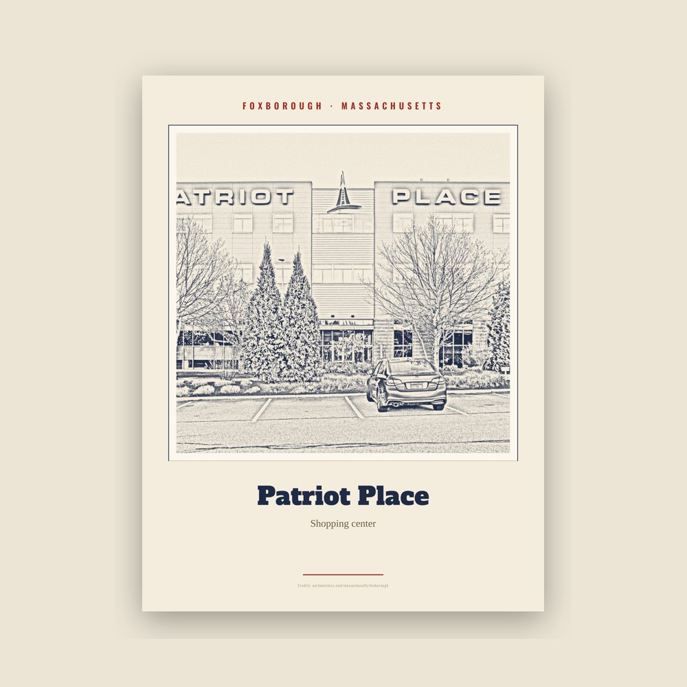 Foxborough Patriot Place Landmark Print