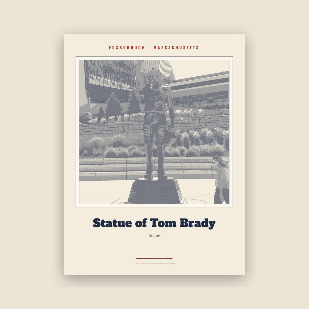Foxborough Statue of Tom Brady Landmark Print