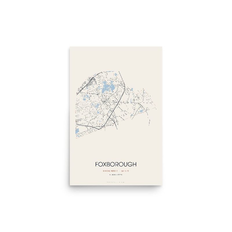 Foxborough Street Map Poster · Linen