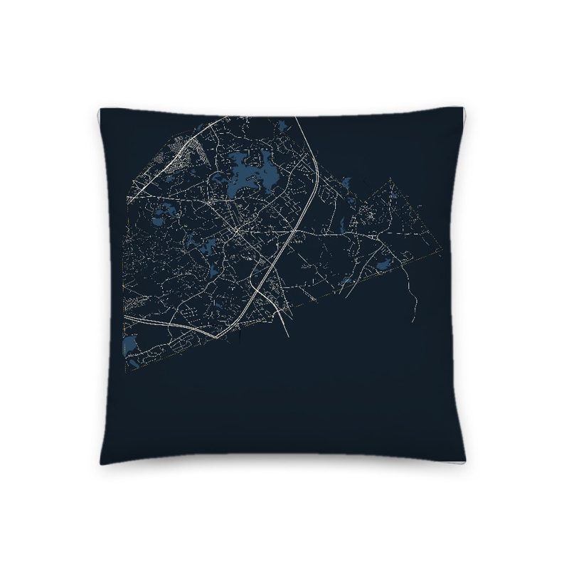 Foxborough Map Throw Pillow